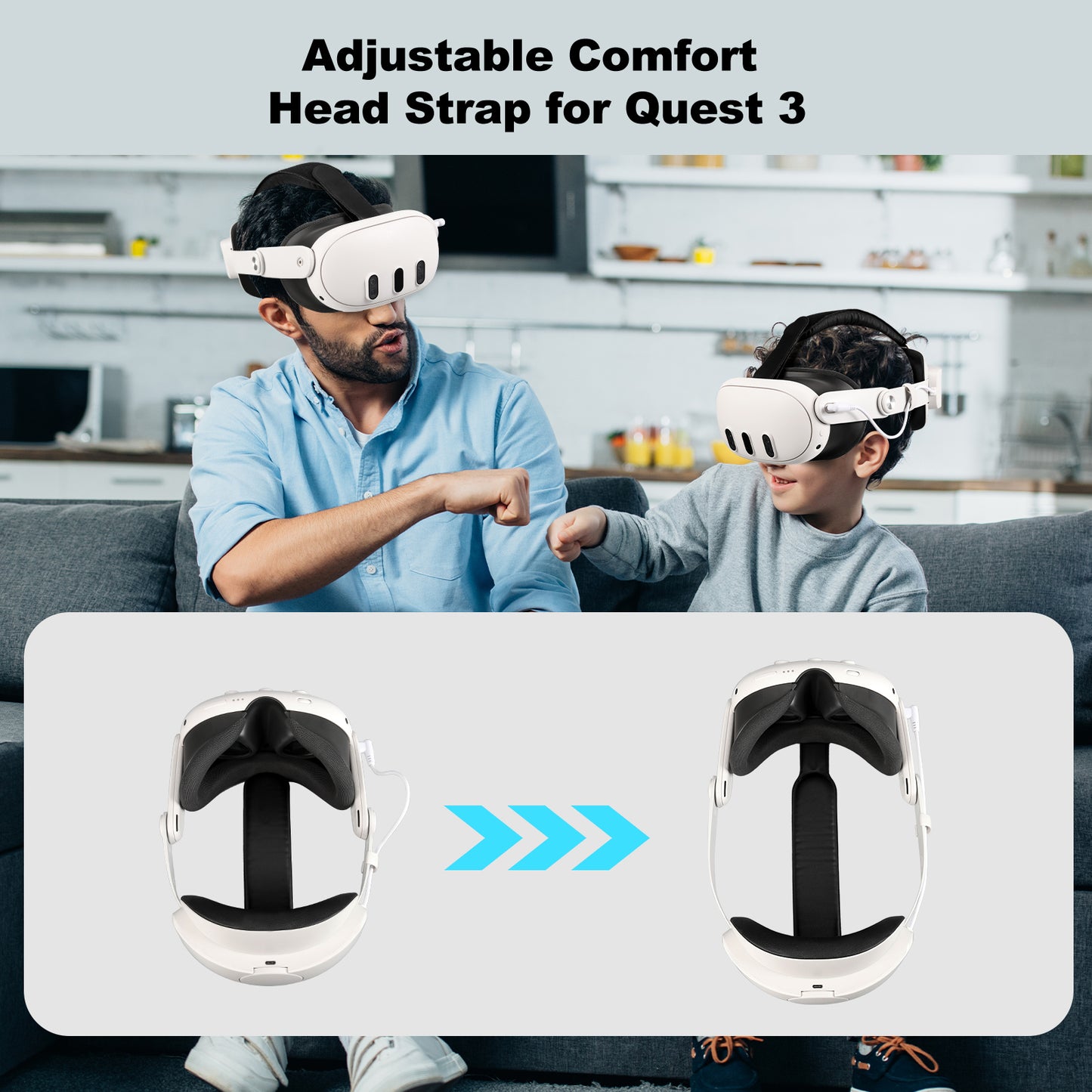 XM Charging Head Strap for Meta Quest 3