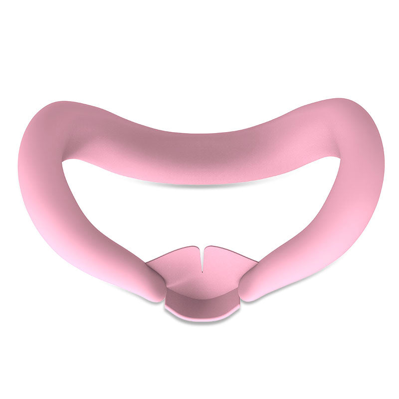Pink VR headset face cushion with ergonomic design for comfortable fit