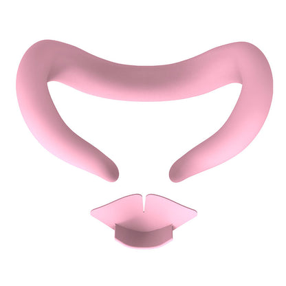 pink VR headset face cushion with ergonomic design for comfortable fit