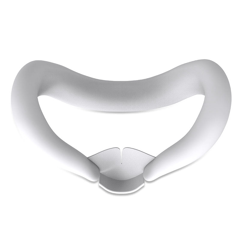 White VR headset face cushion with ergonomic design for comfortable fit
