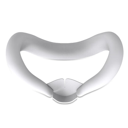 White VR headset face cushion with ergonomic design for comfortable fit